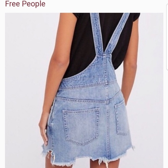 *SOLD*SOLD* Free People Distressed Denim Jumper - Picture 2 of 7